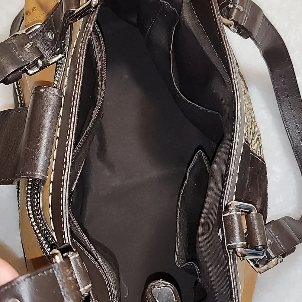 Coach Y2K Hobo  Espresso Brown Suede Leather  Shoulder Carryall  Bag Rare - Picture 15 of 15